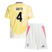 Juventus Federico Gatti #4 Vieras Peliasu Lasten 2024-25 Lyhythihainen (+ Lyhyet housut)